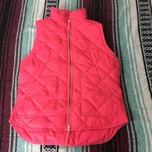J Crew Hot Pink Quilted Vest